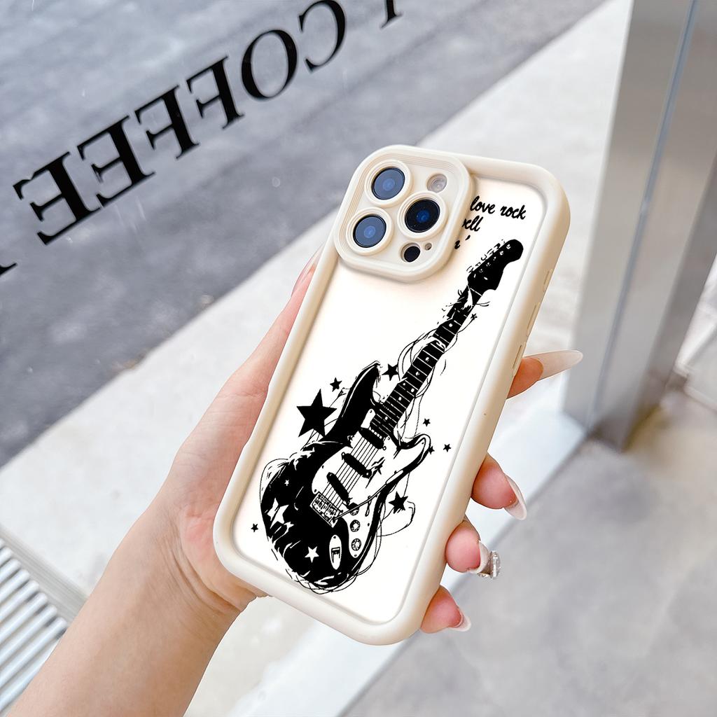Cool Guitar Pattern Soft TPU Phone Case for iPhone 17 Air 16 15 14 Pro Max Plus 13 12 Mini 8 7 X Xs Back Cover