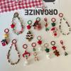 Star Christmas Felt Beads Keychain Christmas Tree Beaded Cell Phone Lanyard  Phone Accessories
