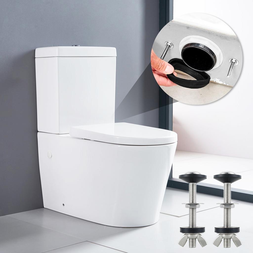 2Pcs Universal Toilet Tank To Bowl Gasket Set Stainless Steel Rustproof Bolt Hardware Kit Toilet Cistern Seal Kit with Gaskets