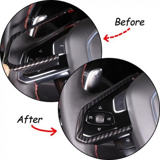 ABS Carbon Fiber Interior Steering Wheel Trim Cover For Corvette C8 -