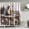 Whimsical Alice In Wonderland-Themed Shower Curtain With Vintage Illustrations For Bathroom Decor – Blue Mushroom Design
