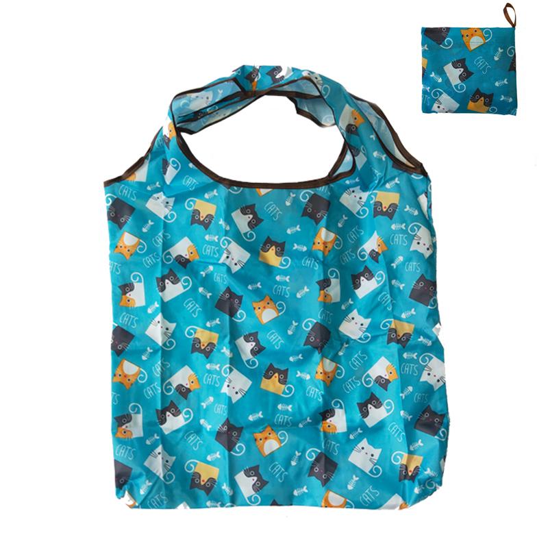 Sac à provisions pliable recyclable en nylon Sac fourre-tout réutilisable écologique pour dames Poche pour fruits, légumes, épicerie à motif floral