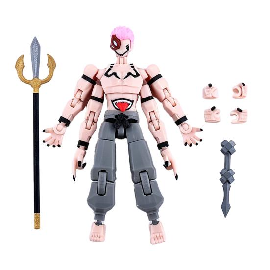 3D Printed Anime Character Figure, Movable Joints Action Figure with Accessories, Animation Model Ornament, Collectible Gift for Anime Fans E