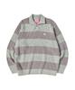 COMONINOZ Bold Stripe Collar Knit [Gray]