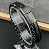 High Quality Stainless Steel Leather Bracelets For Men Six Color Punk Curb Cuban Link Chain Bracelets On the Hand Jewelry Gifts