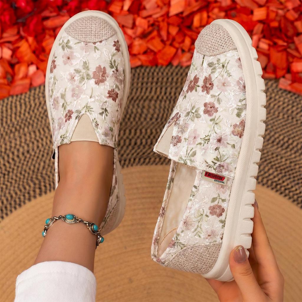 Letnie damskie buty płaskie, oddychające i miękkie buty codzienne, modne buty płócienne, buty sportowe