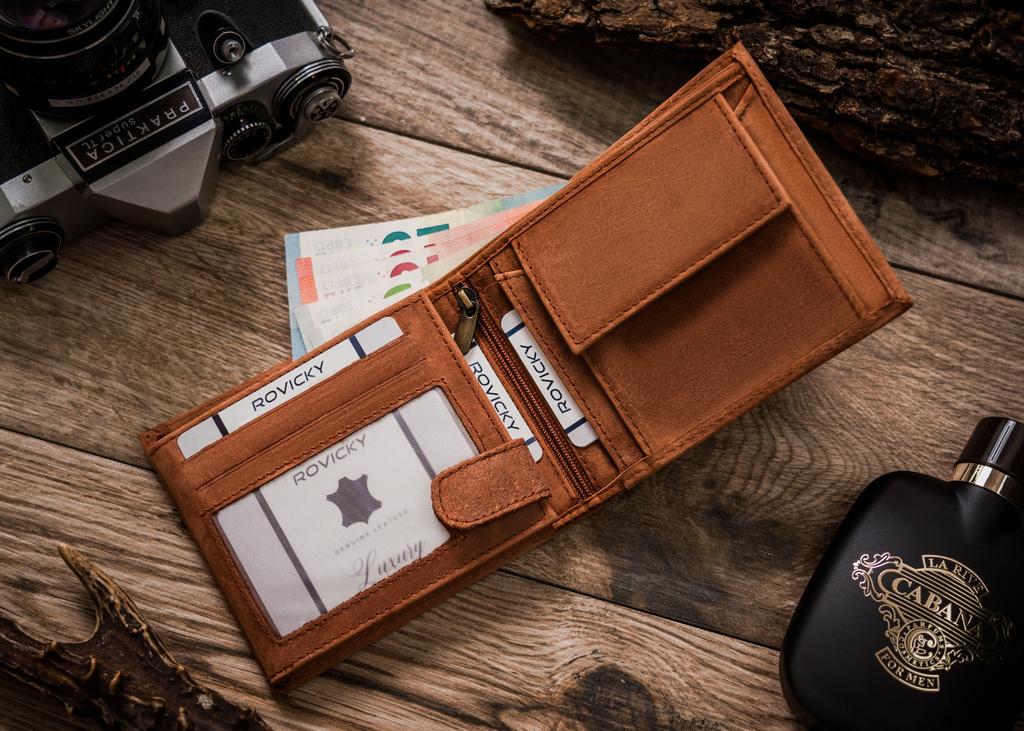 Portafoglio da uomo in pelle N992-CHM-HORSE-BL COGNAC