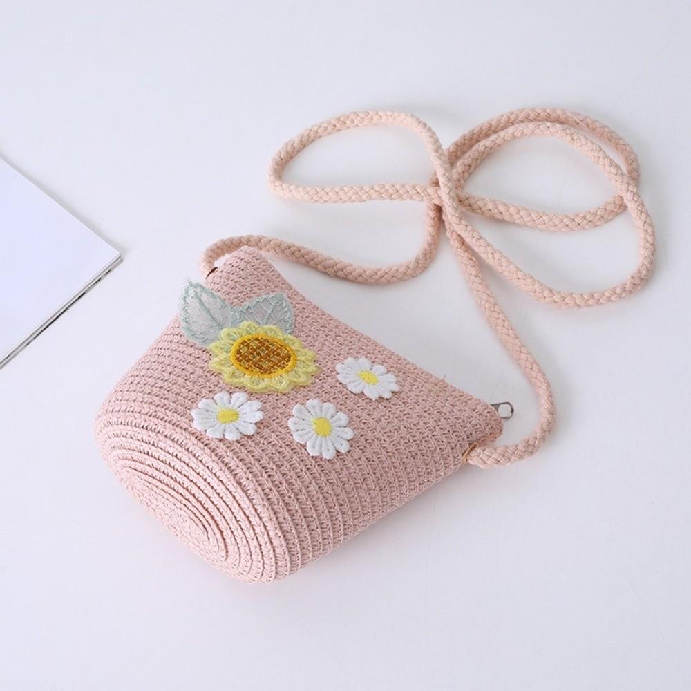 Wide Brim Straw Bag Cap Set Small Daisy Fisherman Hat Outdoor Sun Hat Summer