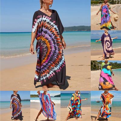 Damen Robe Beach Smock Loose Large Size Strandrock Robe Smock