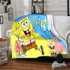 Custom Name Spongebob Forest flannel Blanket for Super Soft Cute Comfort Blanket for Travel Bedding Couch Sofa Blanket