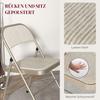 Set of 6 Folding Chairs, Portable Office Chairs, Steel Legs, Folding Chair for Office, Reception, Waiting Room, Linen Look Beige