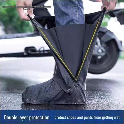 Men's & Women's High-Top Waterproof Non-Slip Rain Shoe Covers, Thickened & Wear-Resistant, Large Size