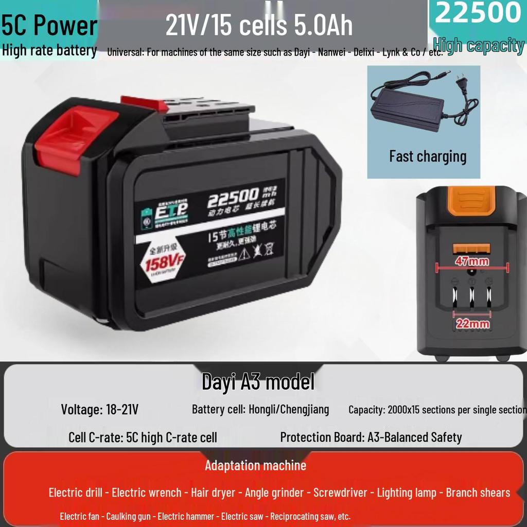 Universal High-Capacity 21V Electric Drill & Wrench 2106 with Lithium Battery, Angle Grinder, and Hammer Drill, 48V 88VF.