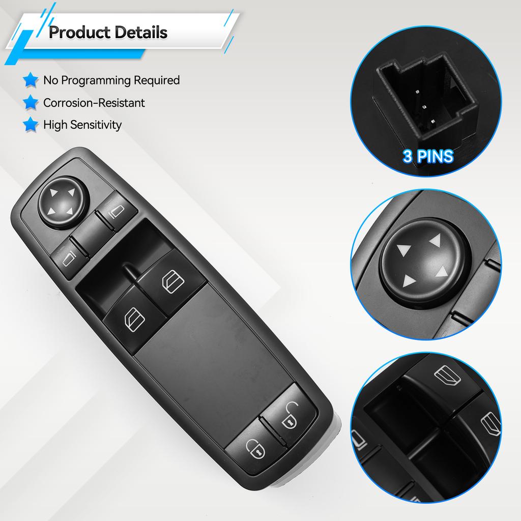 Car Electric Power Window Switch Master 1698206410 For Mercedes Benz A-Klasse W169 A160 A170 B-Klasse W245 B150 B160 A1698206410