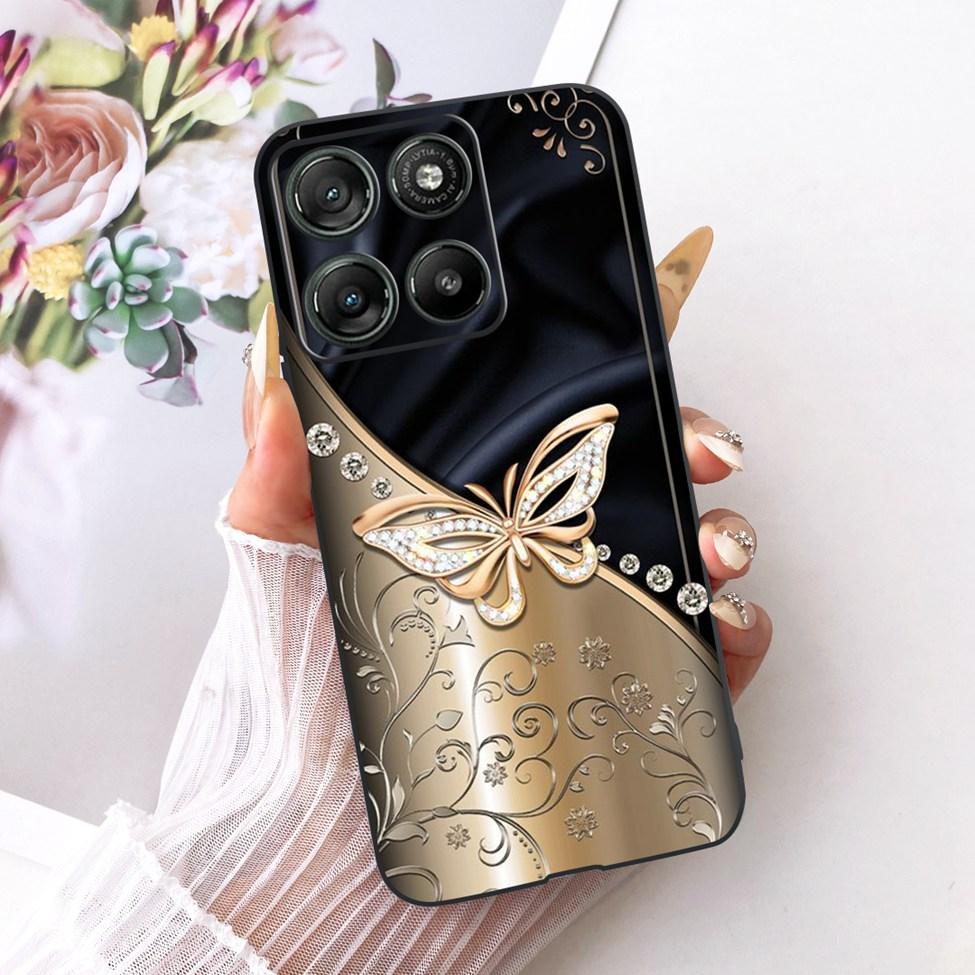 Hülle Für Motorola Moto G77 Hülle Ästhetisch Luxus Niedliche Katze Mode Schmetterling Cool Bemalte Abdeckung Für Motorola XT2621-4