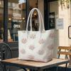 Elegant Floral Print Tote Bag Fashionable Large Capacity Soft Leather Casual Daily Shoulder Bag for Women Outdoor Shopping
