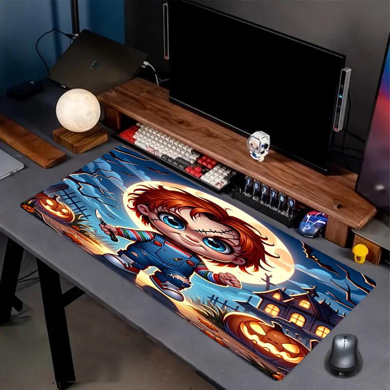 Bride of Chucky Print Mouse Pad, Anti‑Slip Desktop keyboard Mat, for PC Laptop Gaming Working Daily Use, Cool Festival Surprise Gift