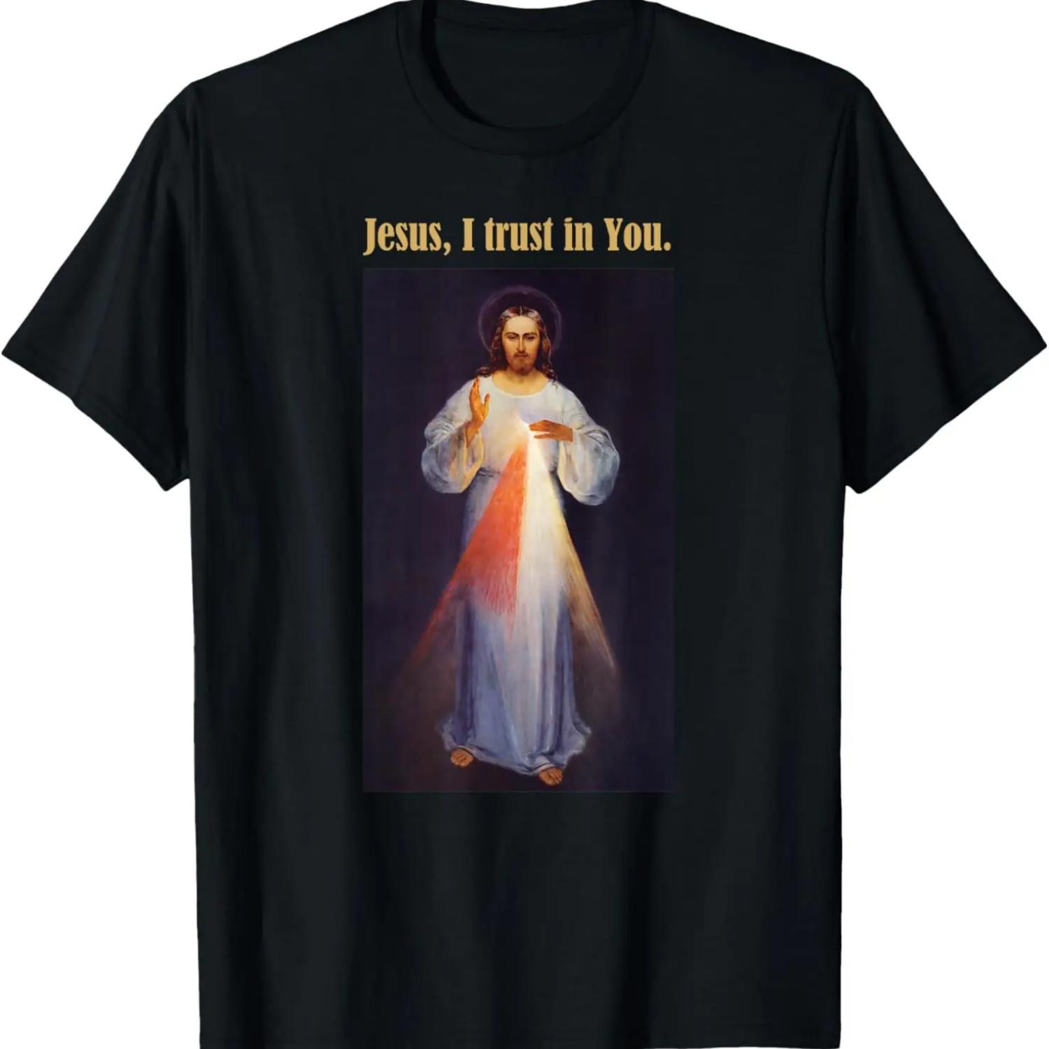

Jesus I trust in You Divine Mercy Shirt T-Shirt XXXXXL чорний