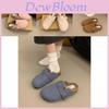 Cozy Vintage Slip-on French Fairy Style Plush Cotton Slippers For Women In Brown Pink Beige Grey Blue