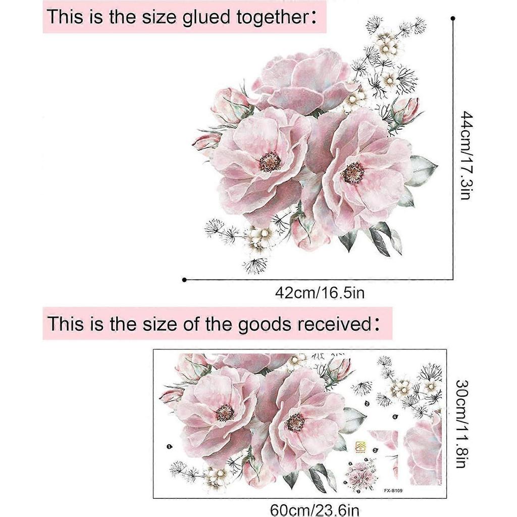 Peony Flower Wall Stickers, Vintage Flower Wall Stickers, Flower Wall Sticker, Decorative Peony Wall Stickers, Peony Wall Sticker, Mural Bedroom Backg