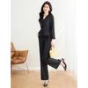 Elegant Ruffle V-Neck Two-Piece Commuter Set