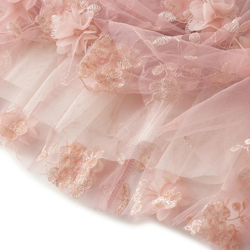 Luxus Frau Röcke Koreanischen Stil, Mode, Elastische Taille Applikationen Stickerei Floral Mesh Rock Lange Gaze Ballkleid Rock