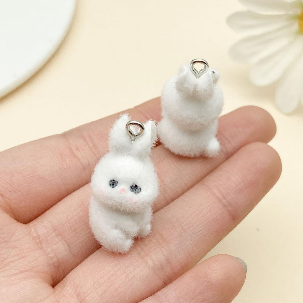 Mix 2/5Pcs Resin Flocking Animal Puppy Pendant Accessories, Diy Necklaces, Earrings, Keychains, Jewelry Making Fashion Accessori