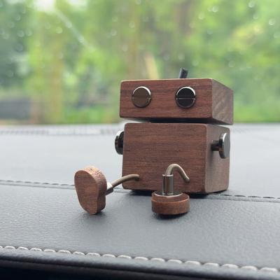 Aromaterapia para Coche Muñeca de Madera Hecha a Mano Difusor de Aceite Esencial de Aromaterapia de Larga Duración Pies Temblorosos Decoración para Salpicadero de Coche