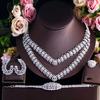 Jewelry Luxury Noble Full Diamond Necklace Earrings Bracelet Ring Four Piece Chain Bridal Wedding Dress Jewelry