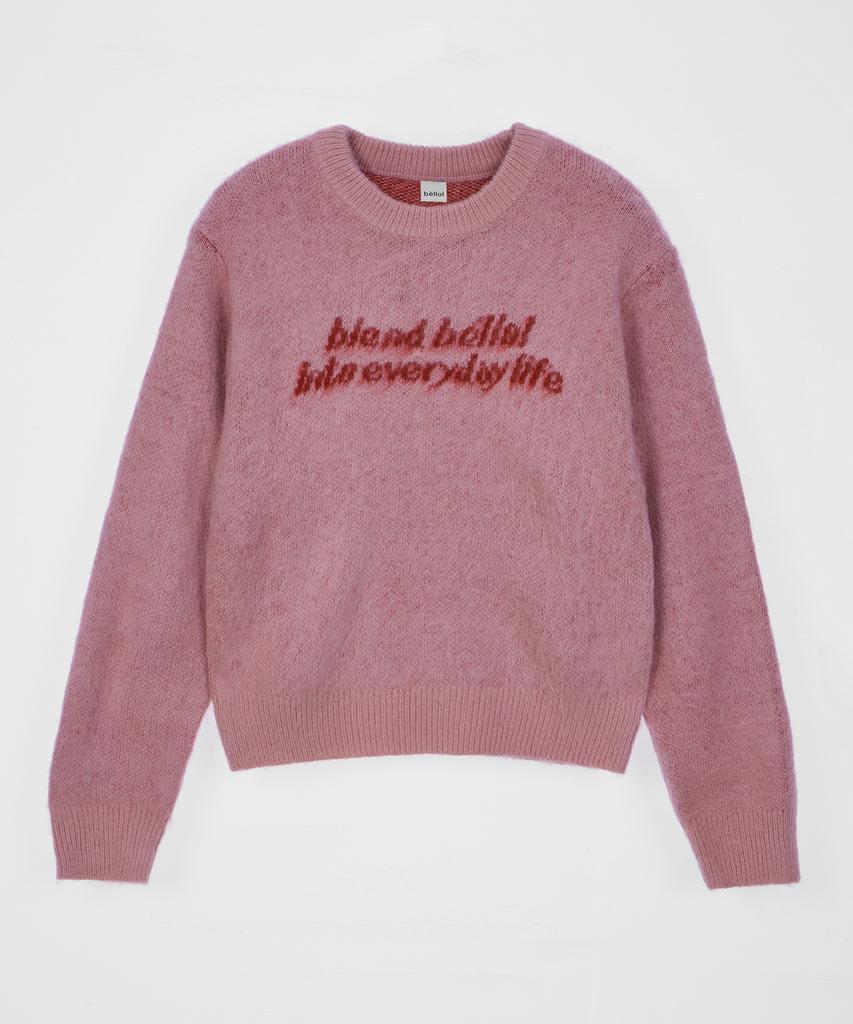 BELLOL Lettering Pullover Knit Pink