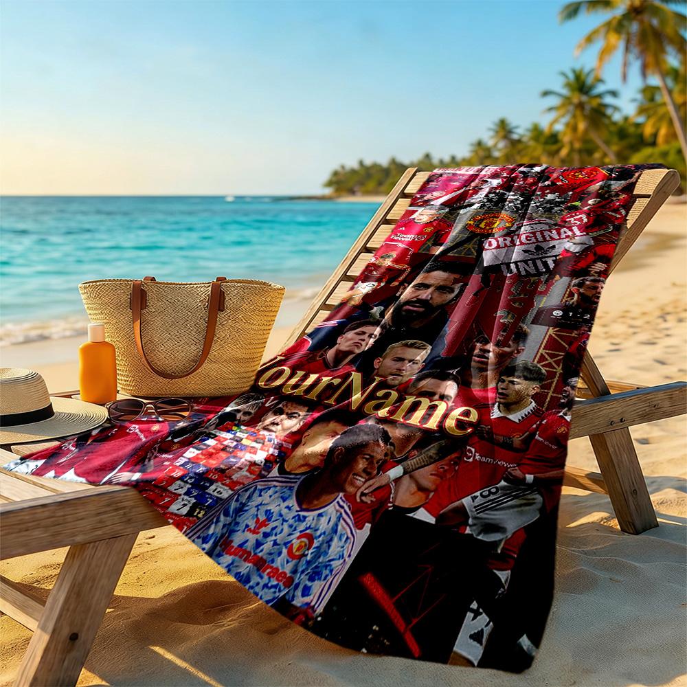 Manchester Personalized Text Beach Towel High Absorbency & Quick-Dry Perfect for Traveling Yoga Camping and Swimming