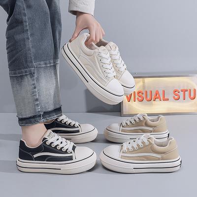 Canvas Shoes Female Student Lace-Up White Shoes Board Shoes Casual Women'S Trend