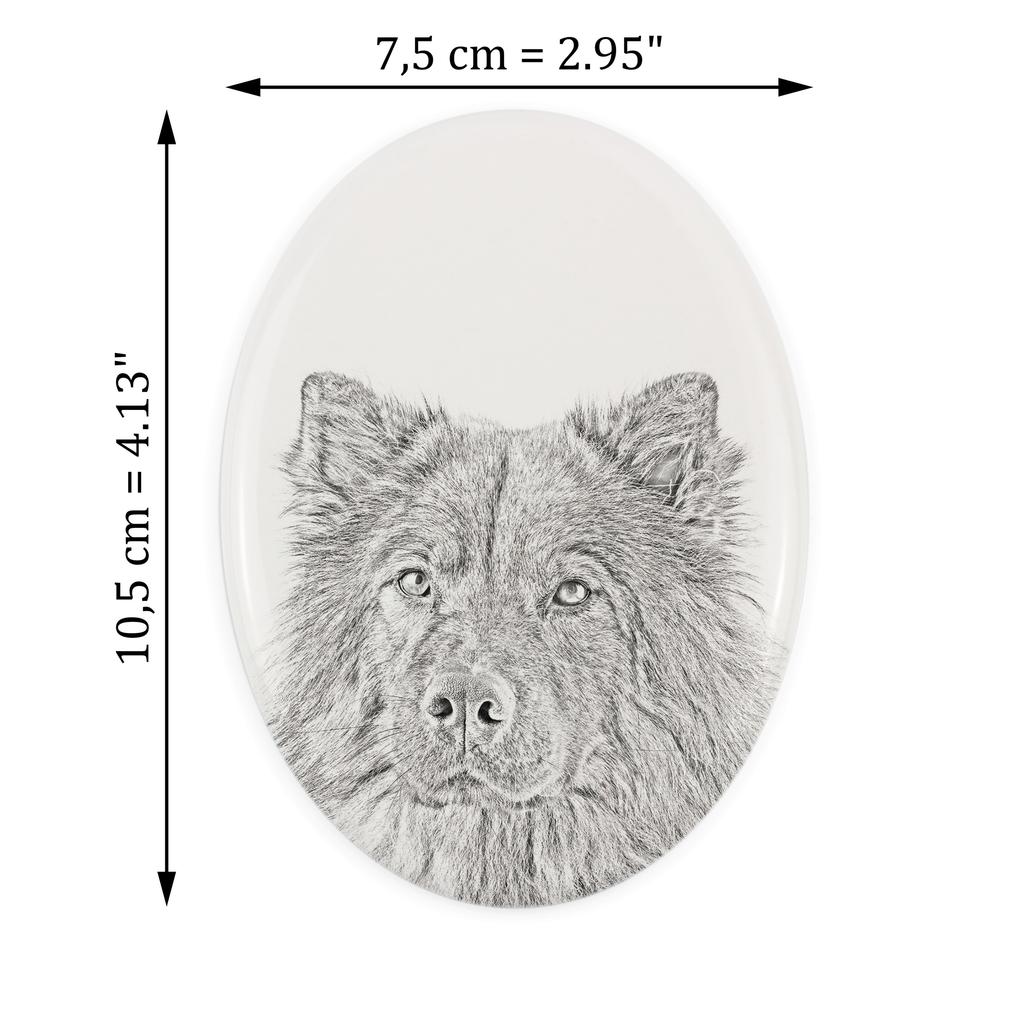 Eurasian, Eurasier – Commemorative plaque with a photo of a dog, tombstone with a print | Art-Dog