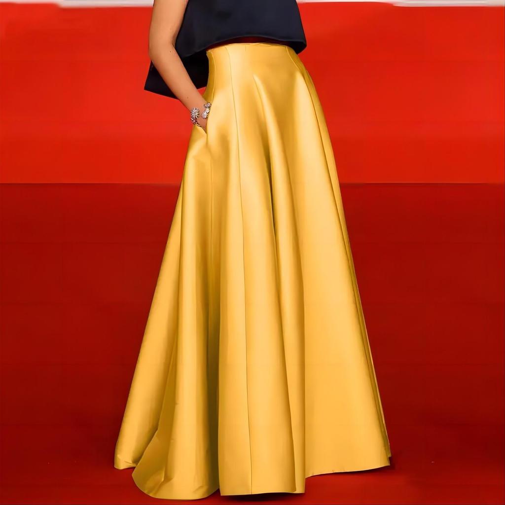 Elegantes A-Linien-Langkleid mit hoher Taille für Damen - Neue Frühling- & Herbstmode 2023