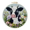 Animal Stamped Cross Stitch Embroidery Kits with Hoop Cloth Color Thread