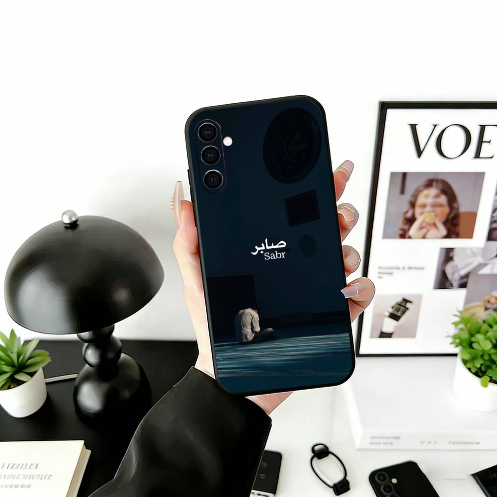 

Sabr Patience Arabic Phone Case Black Silicone Soft For Samsung Galaxy A73,A72,A71,A70,A53,A52,A51 Samsung a51 4g