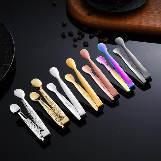 Stainless Steel Ice Tongs Mini Tongs for Ice Cubes Sugar Cubes Cookies Cotton Candy