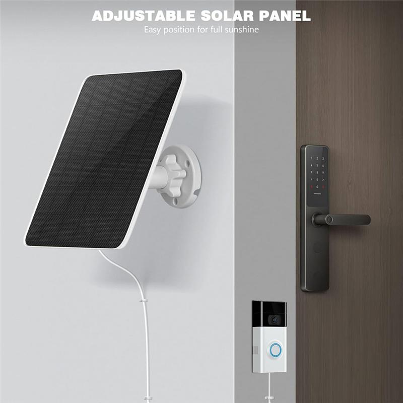Solar Panel For Ring Doorbell, 5W Solar Panel For Ring Video Doorbell 2, Video Doorbell 3, Video Doorbell 3+-B61B