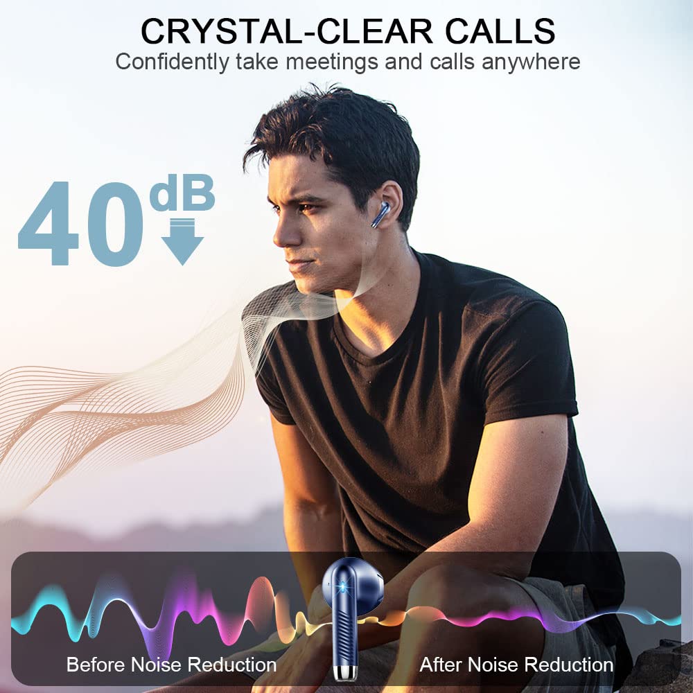 Bluetooth Wireless Earbuds Hottest Bluetooth Earphones with 42 Hours of Bluetooth Automatic IPX7 ENC Noise Sound Fast LED Compact and Compatible with