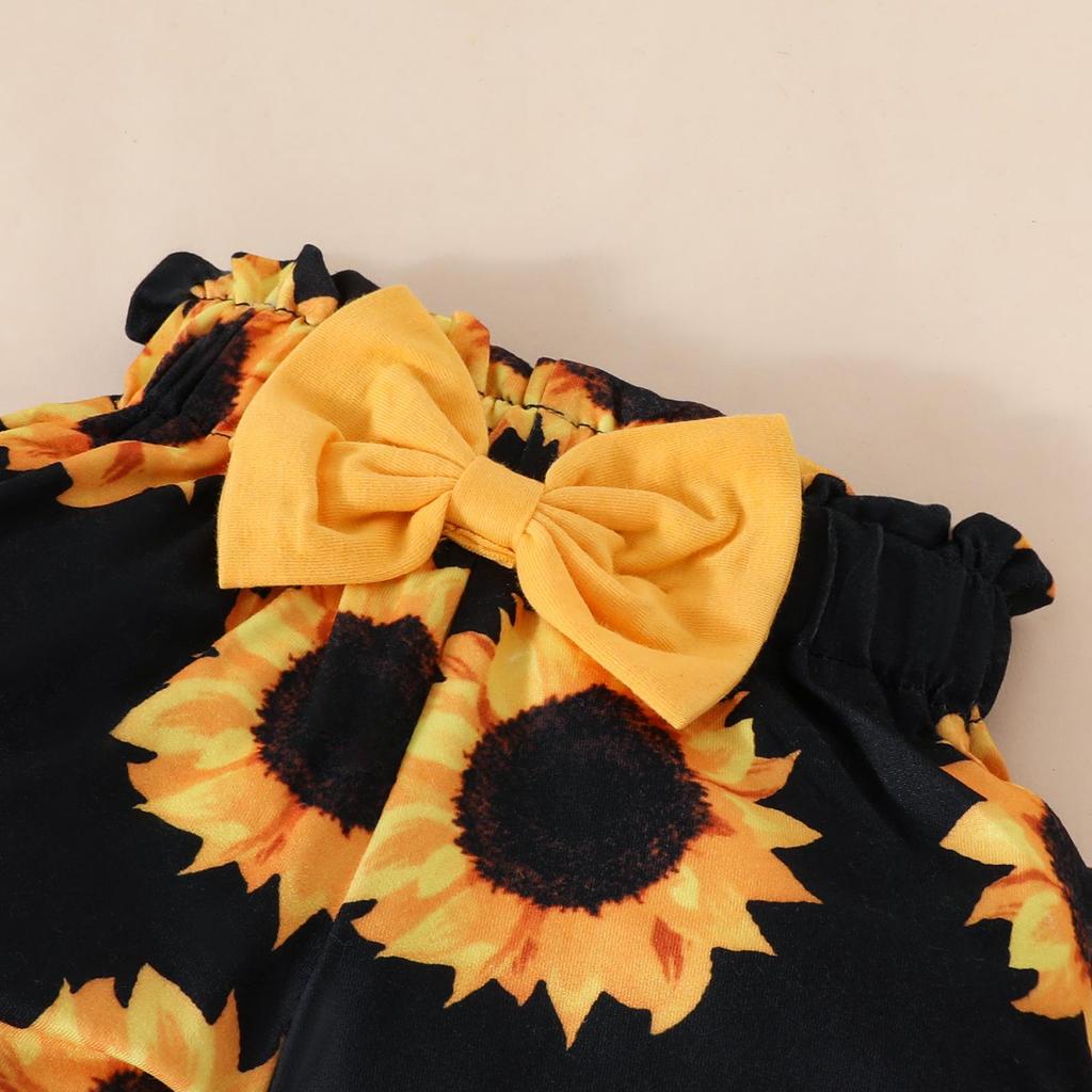 Baby Girl Autumn Romper Set: Long-Sleeved Letter Romper, Bow Flower Pants, Headband - Three-Piece Outfit 2024