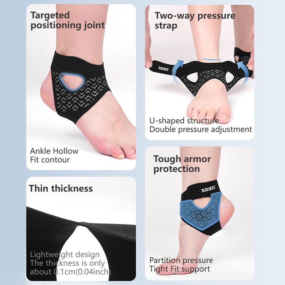 Aolikes 1Pcs Ultra-Thin Ankle Brace Bi-Directional Strap Compression Stabilizes Ankle Fixation Brace Prevents Ankle Sprains