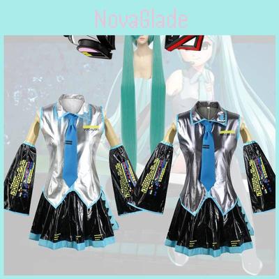 Hatsune Miku Vocaloid Pu Cosplay Top Dress Tie Set For Christmas Show
