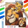 Oil Painting Lion King Mufasa and Simba Painting Art Handmade Diy Painting Home Decoration Gift