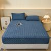 Crystal velvet padded six-sided full-wrapped fitted sheet thickened zipper fitted sheet solid color, no pillowcase