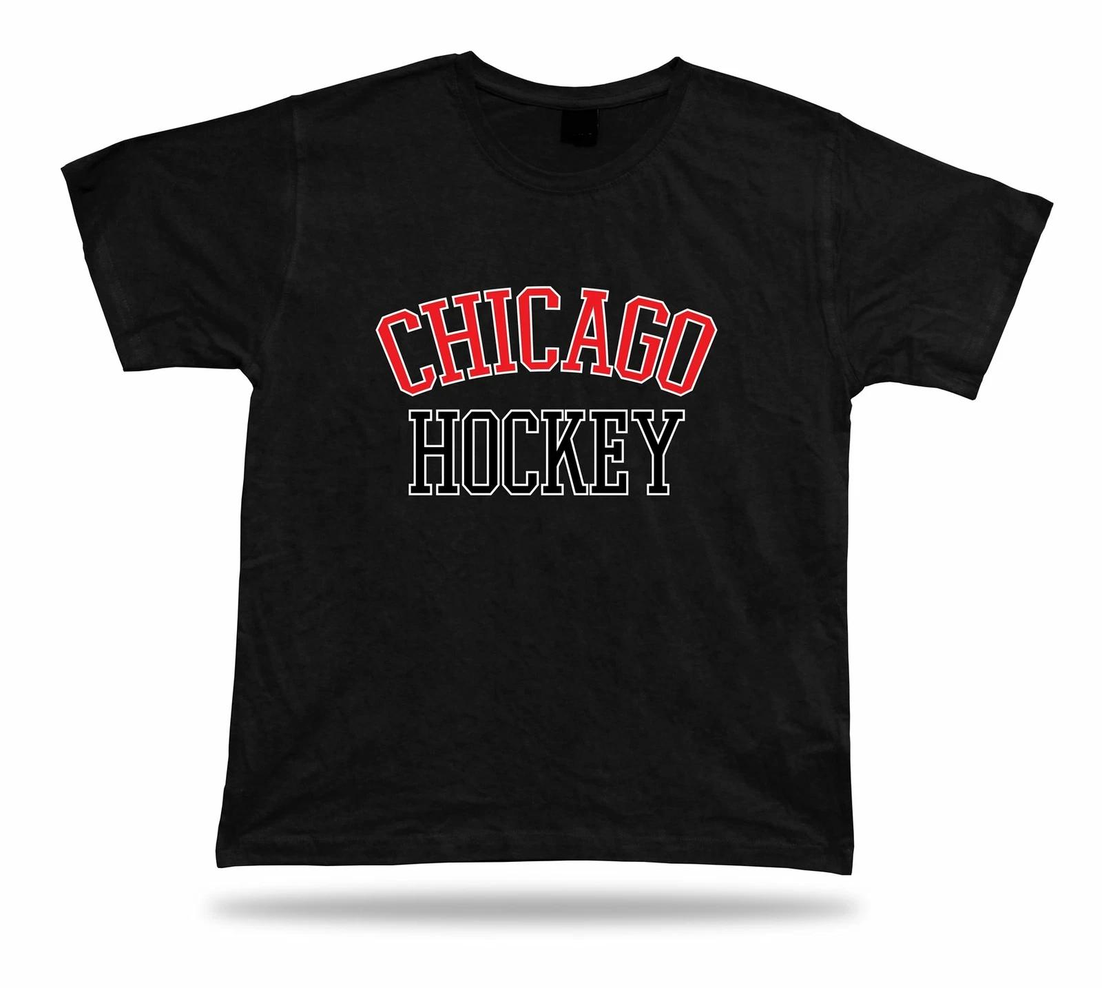 CHICAGO HOCKEY t-shirt tee red white black IL USA ice apparel winter design 3XL
