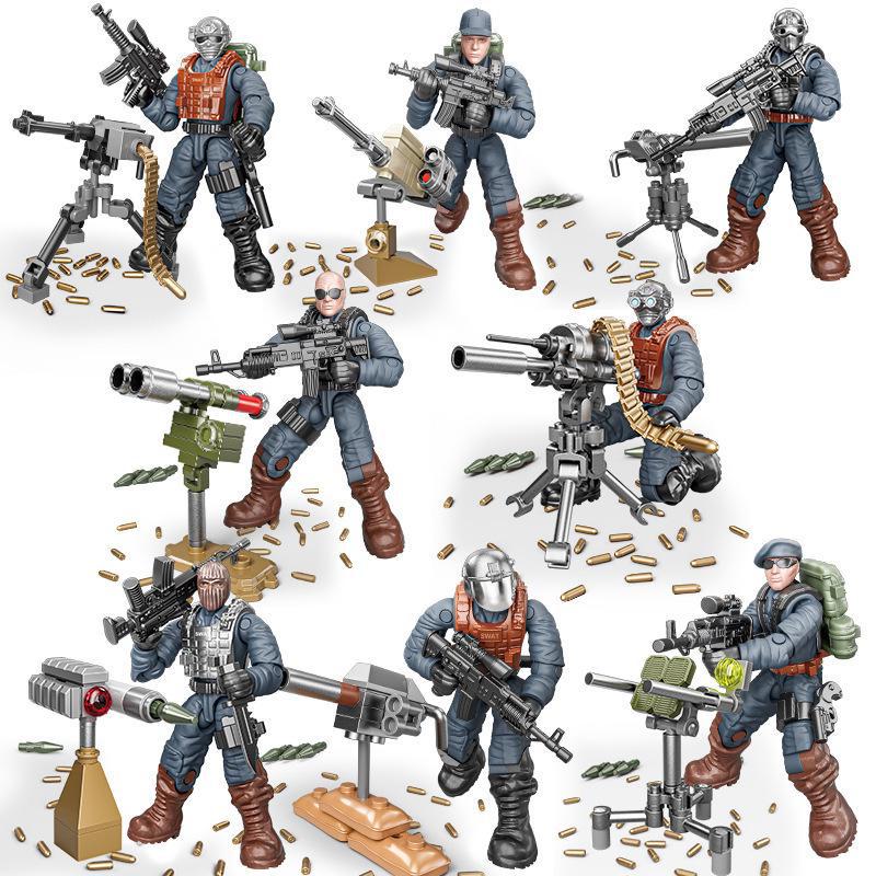 "Xiangjun Joint Movable Military Minifigure Model - Assembled Toy Soldier with Weapons"