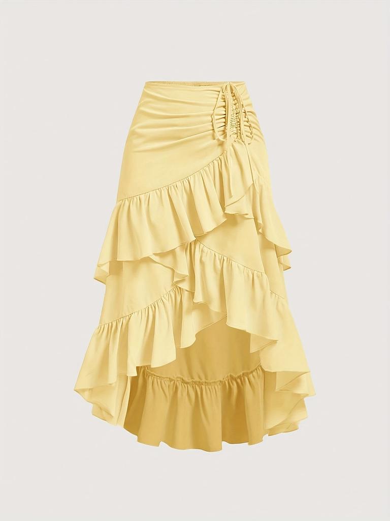 Women's Summer New Sweet Fresh High Waist Patchwork Slimming Pleated Skirt