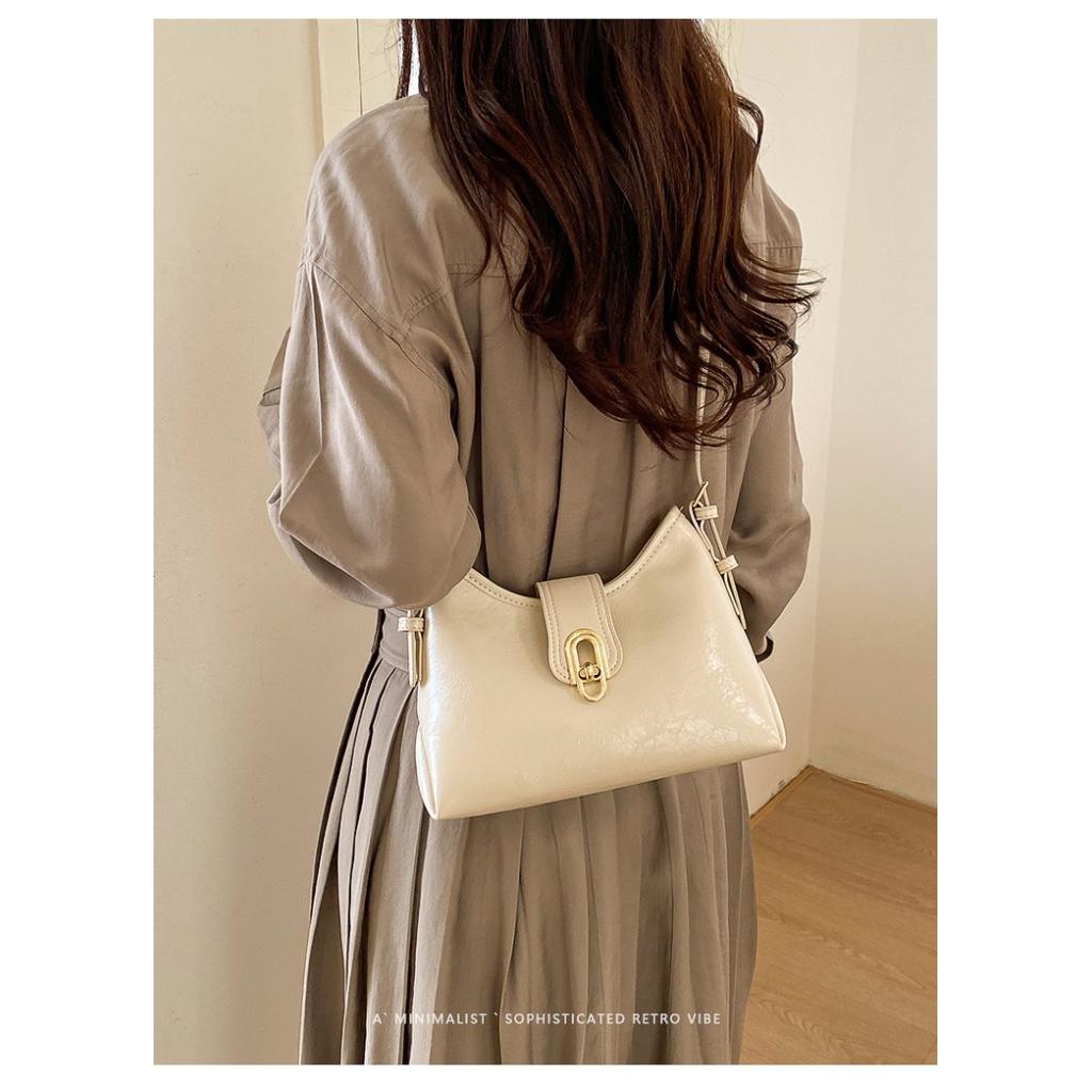 Crossbody Bag Women PU Vintage Lock Daily Commute
