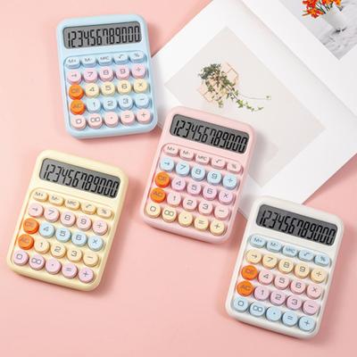 Mechanical Pushbutton Calculator 12 Digit Large LCD Display Big Buttons Easy To Press Compact Size Portable Colorful Calculator