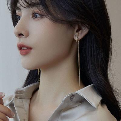 X Letter Stud Earrings Women's Light Luxury Niche Ins Temperament Long Fringed Earrings Earrings